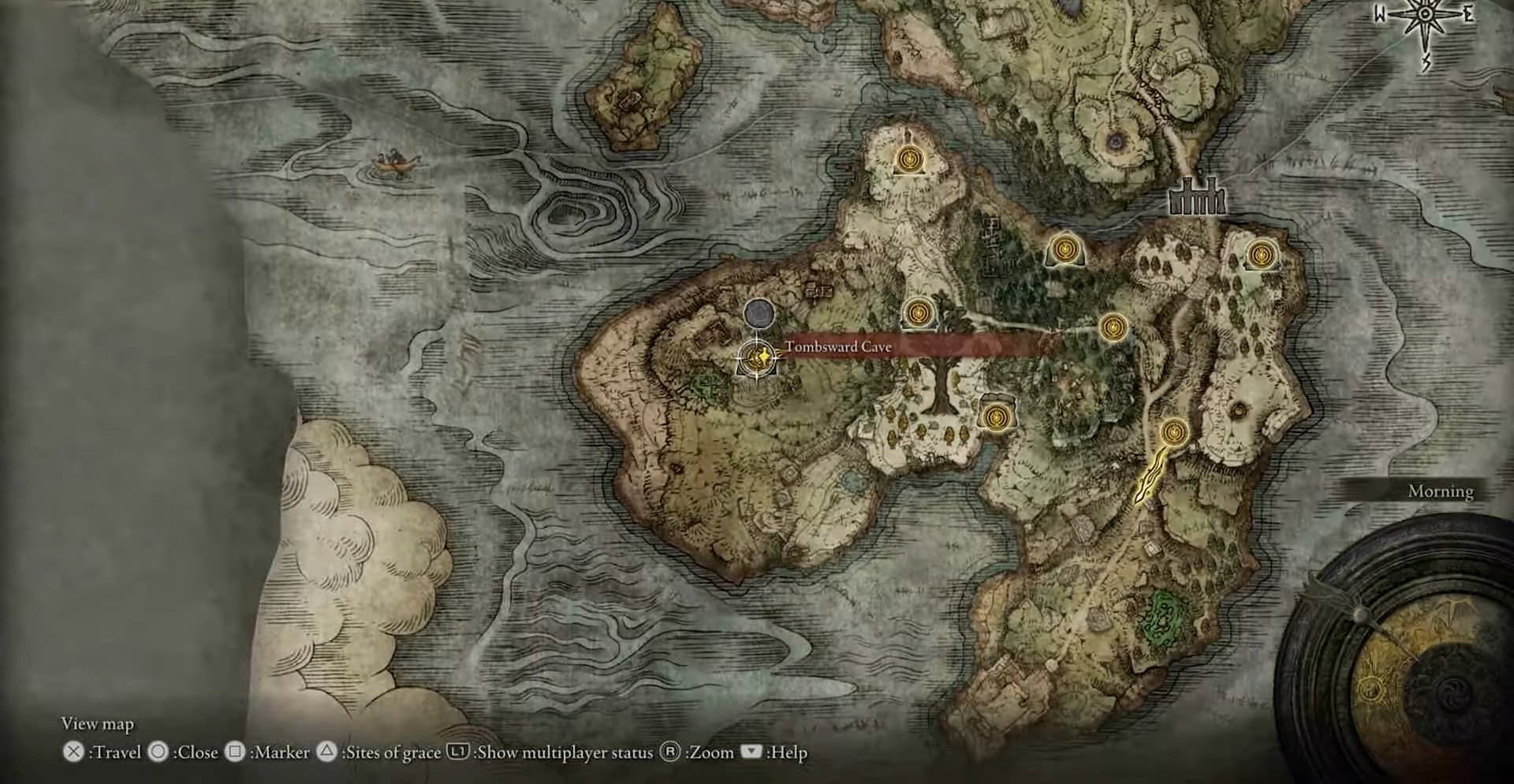 Posizione della grotta di Tombsward