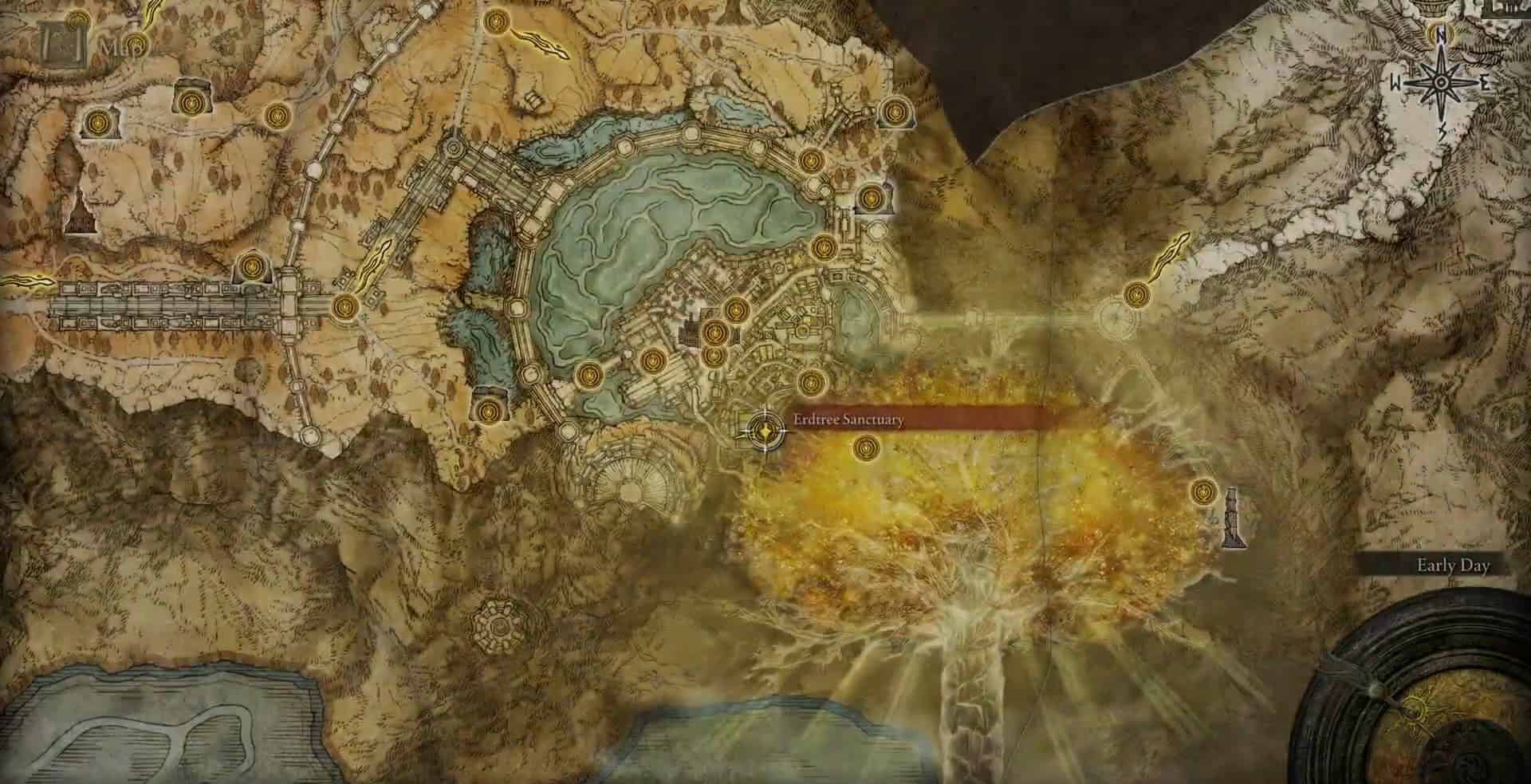 Posizione del santuario di Erdtree