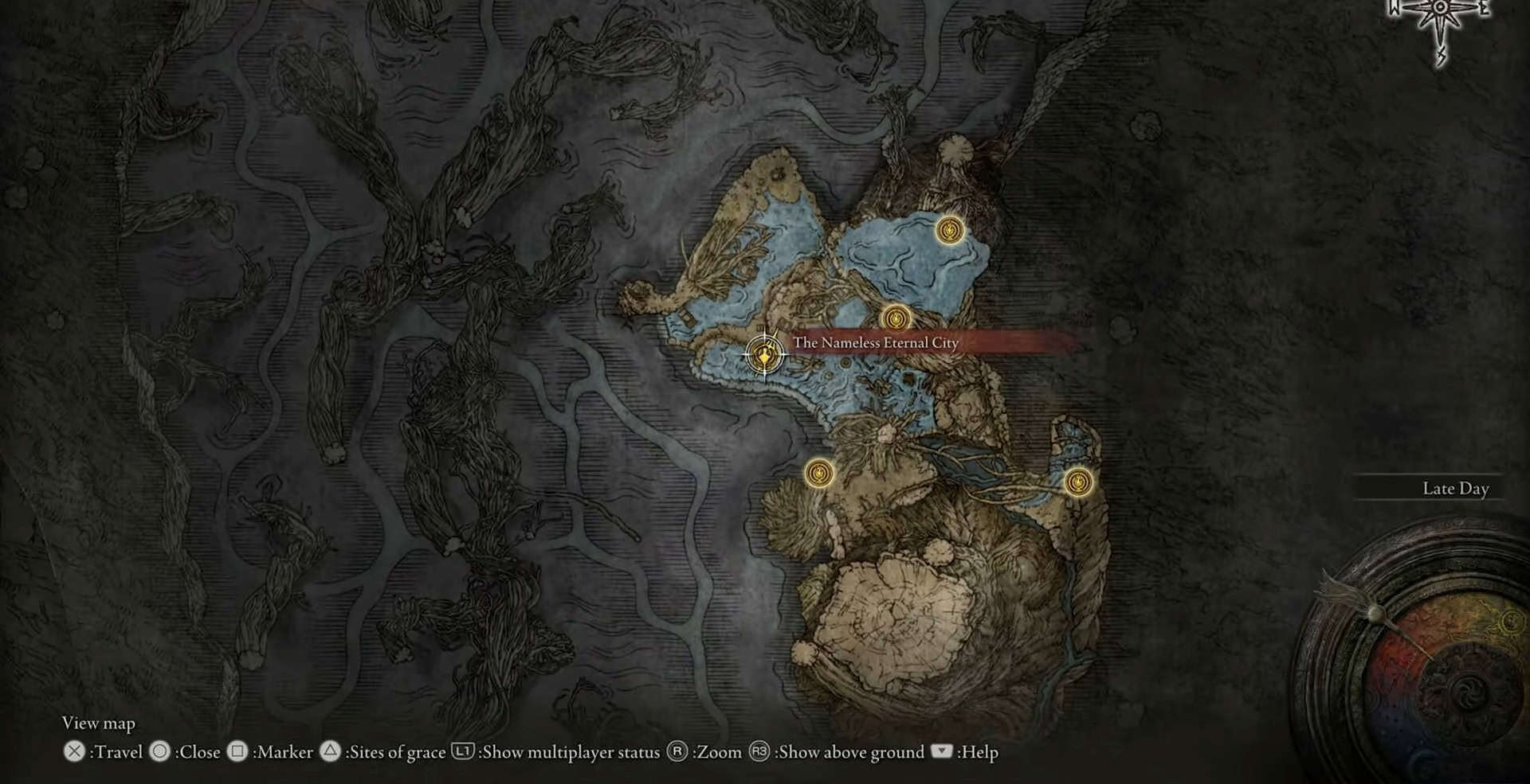 La posizione della città eterna senza nome