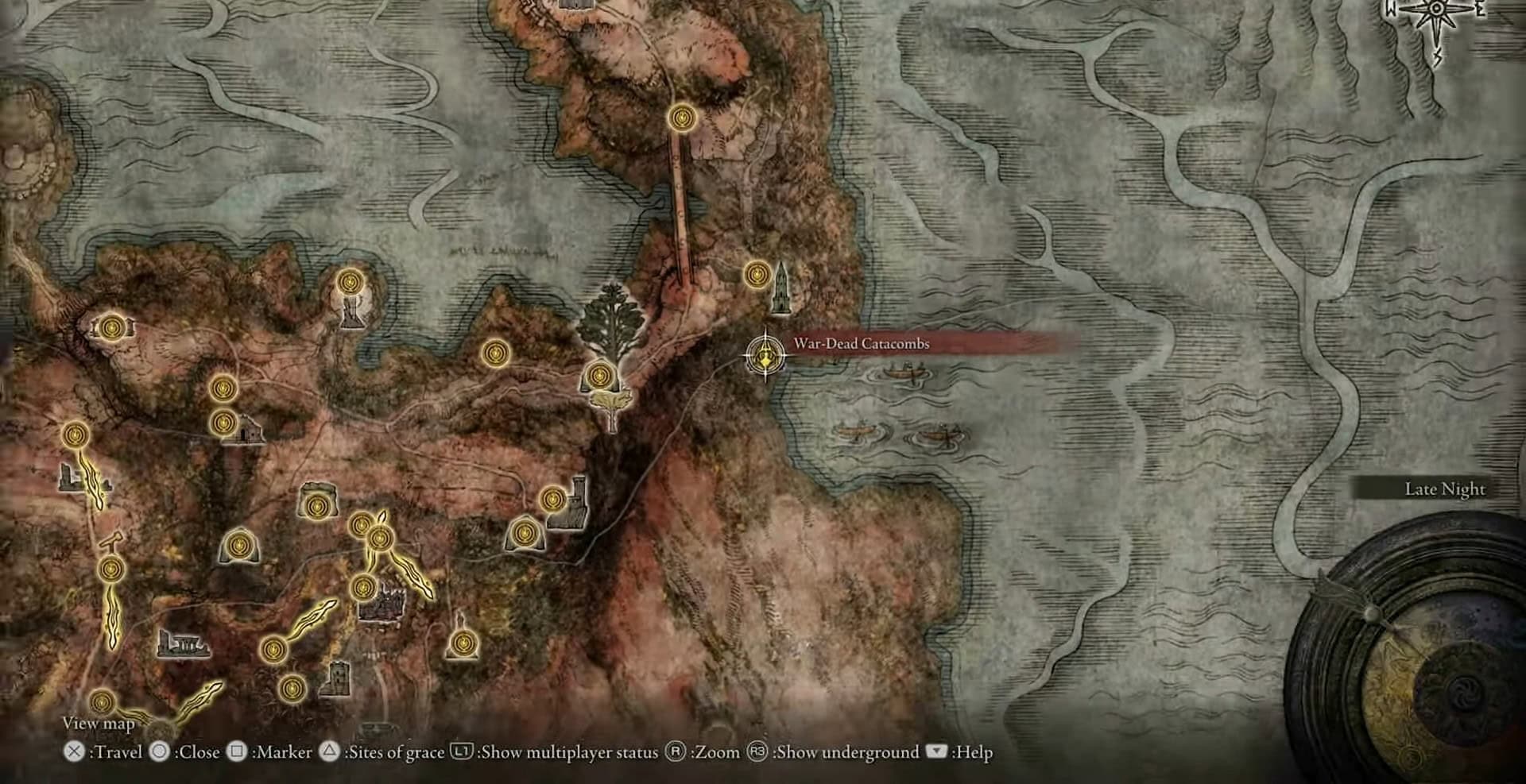 Posizione delle catacombe morti da guerra