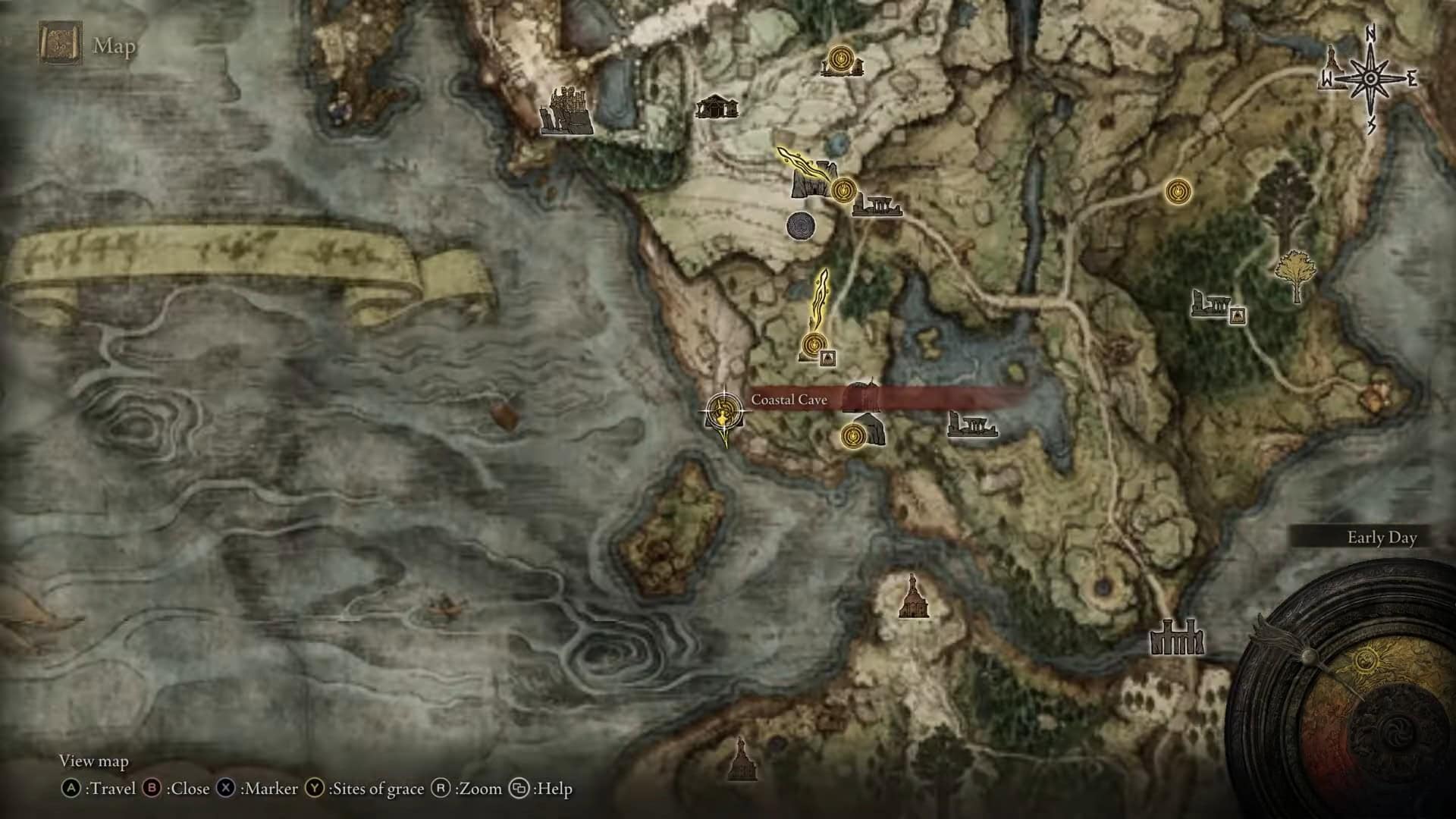 Posizione della grotta costiera