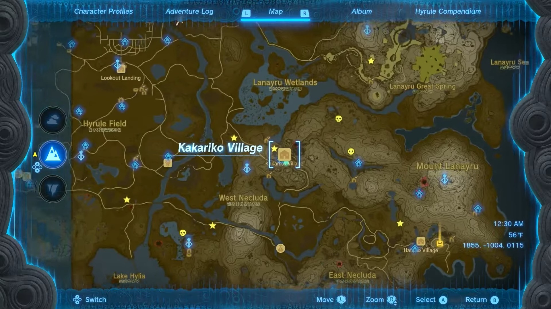 Posizione del set di armature radiante totk