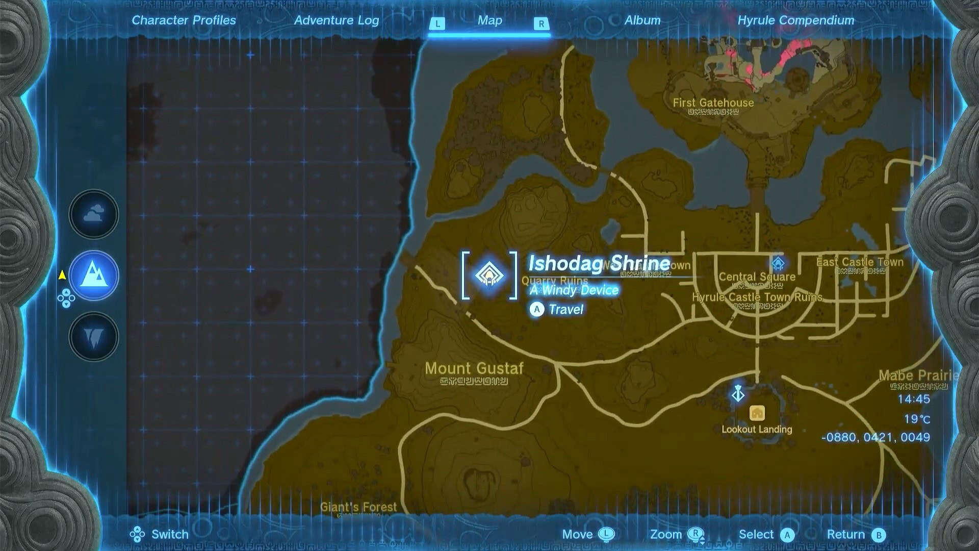 Posizione del santuario ishodag