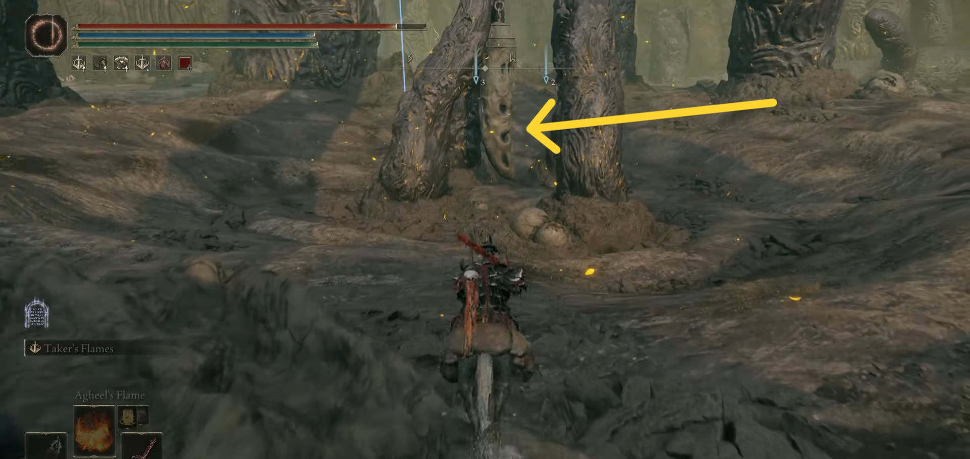 Suona la campana in rovina di dito di dheo