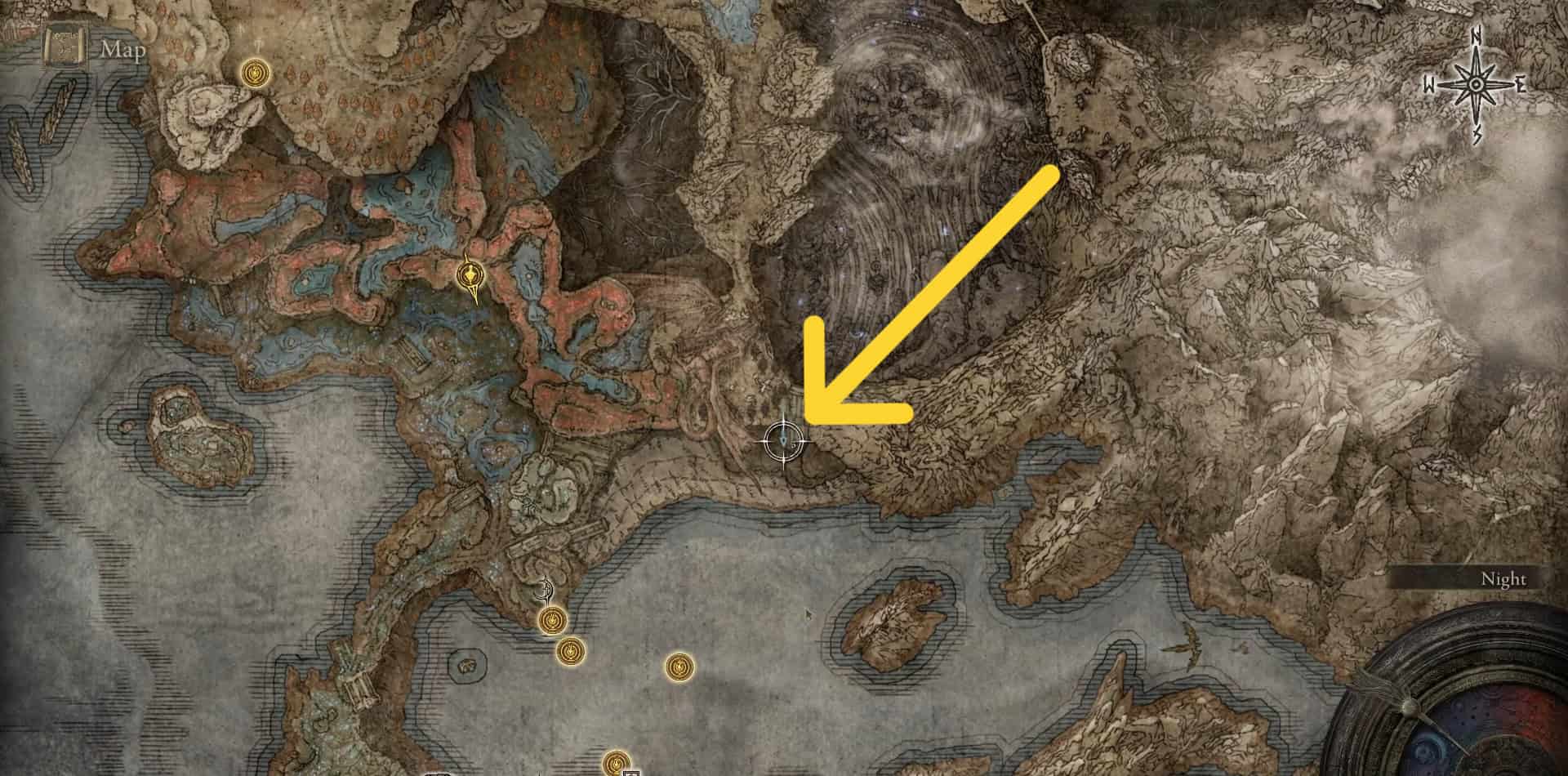 Marker vicino alle dita delle rovine della RHIA