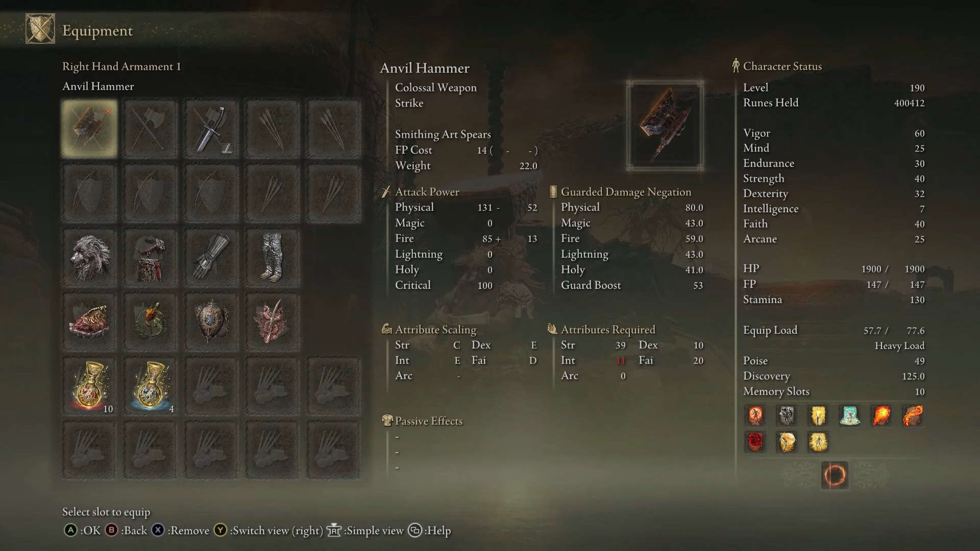 Annvil Hammer Stats Elden Ring