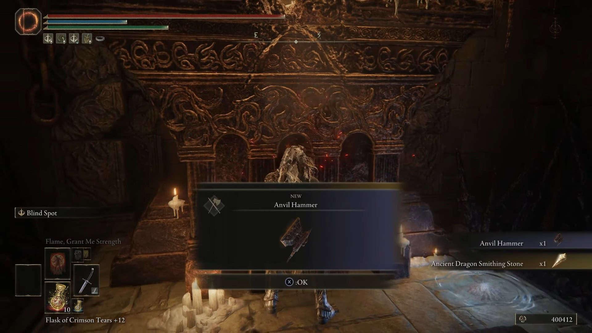 Anello Elden Posizione del martello incudinata