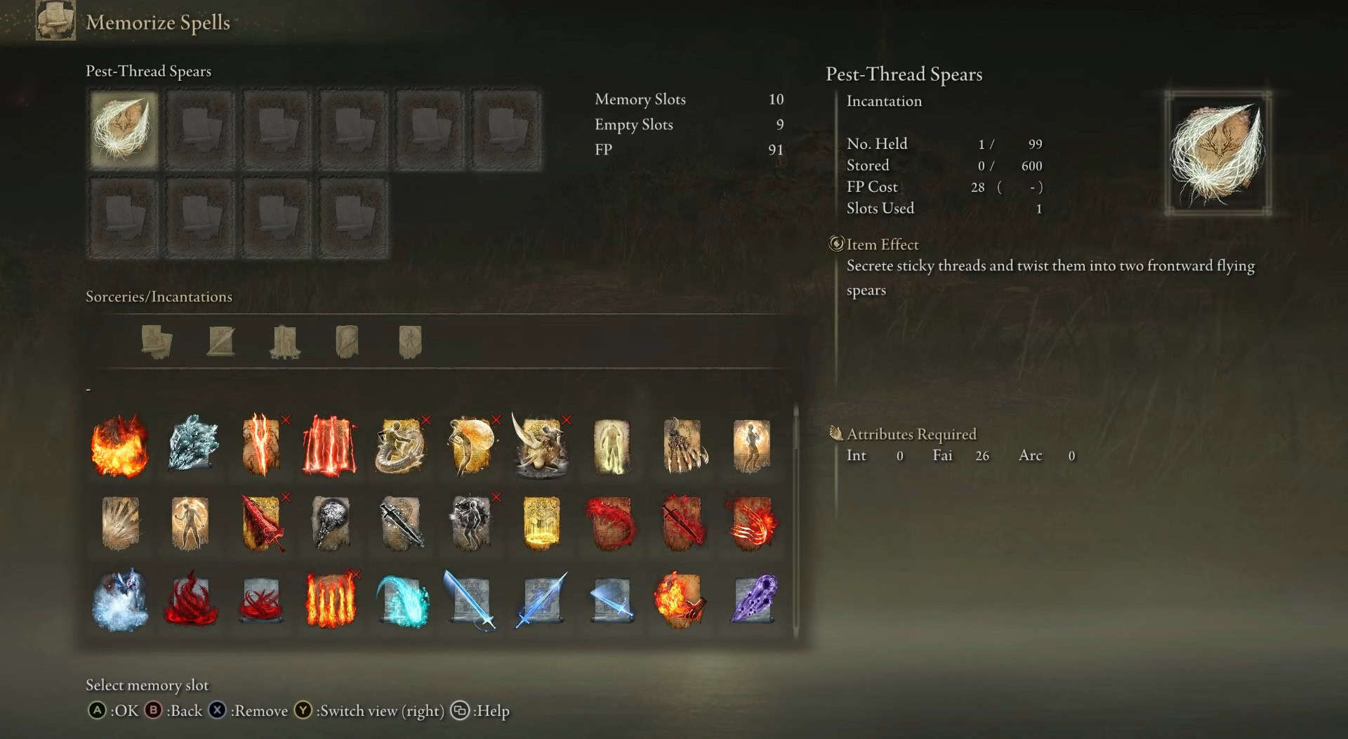 Posizione del filo parassita