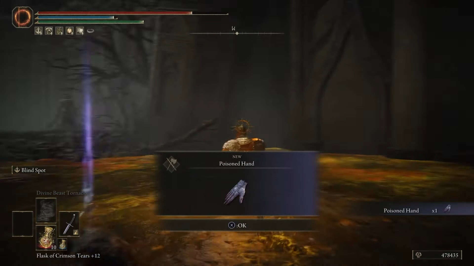 Posizione avvelenata della mano Elden Ring