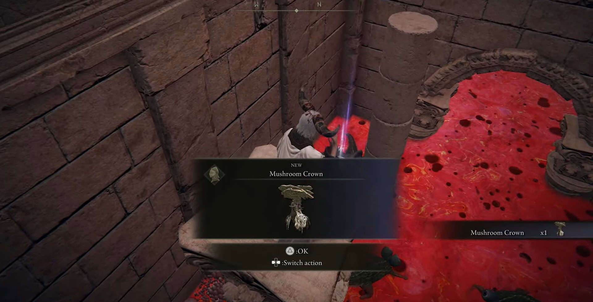 Posizione della corona di funghi Elden Anello