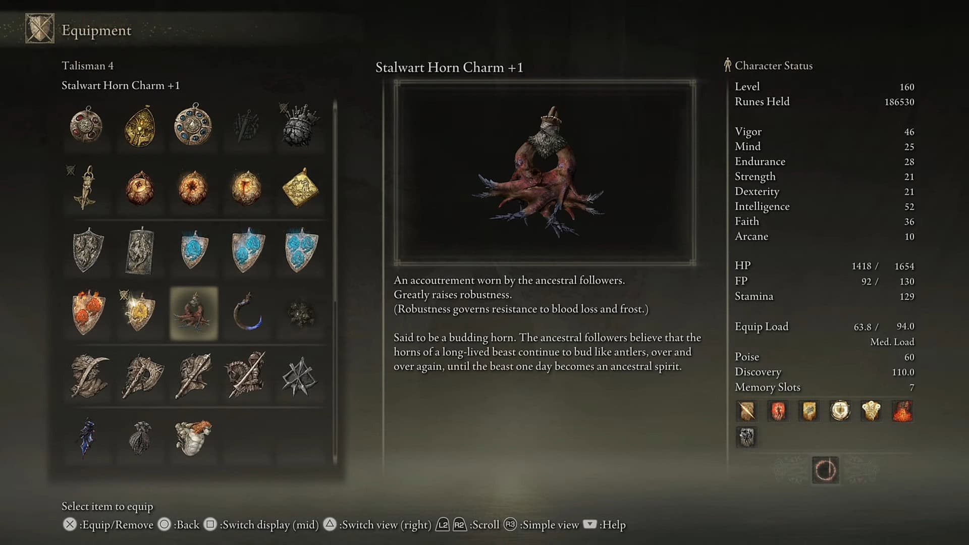 Statistiche di fascino del corno stalwart