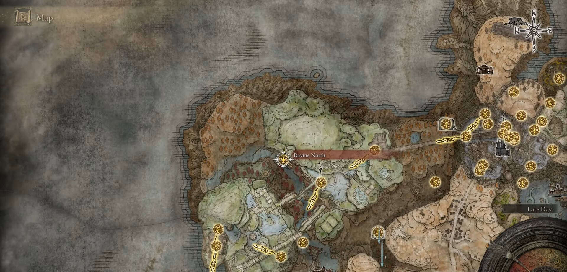 Posizione del burrone North