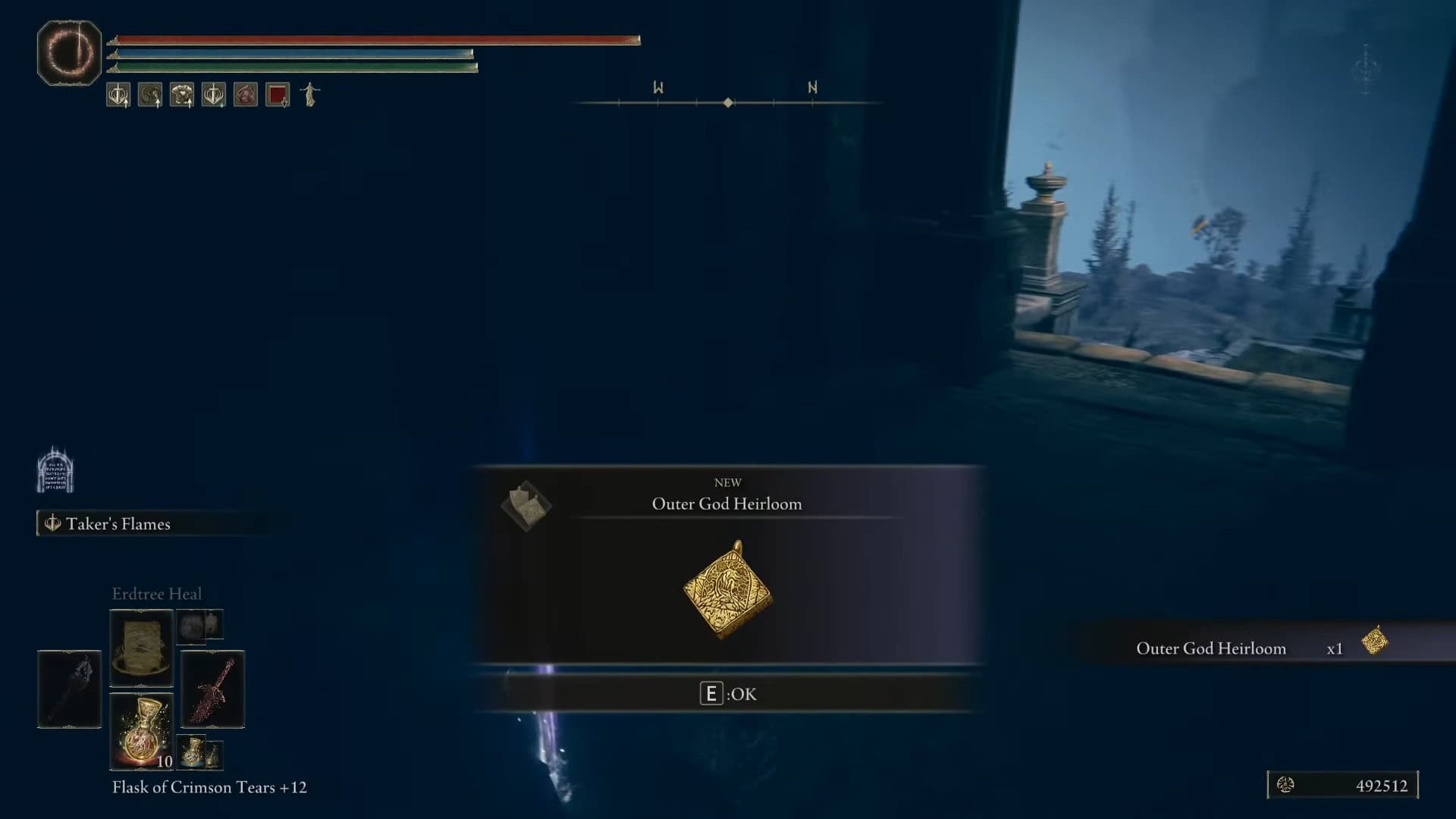 posizione di cimelio di dio esterno