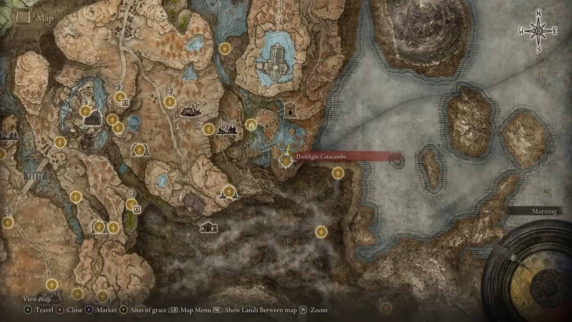 Posizione delle catacombe di Darklight