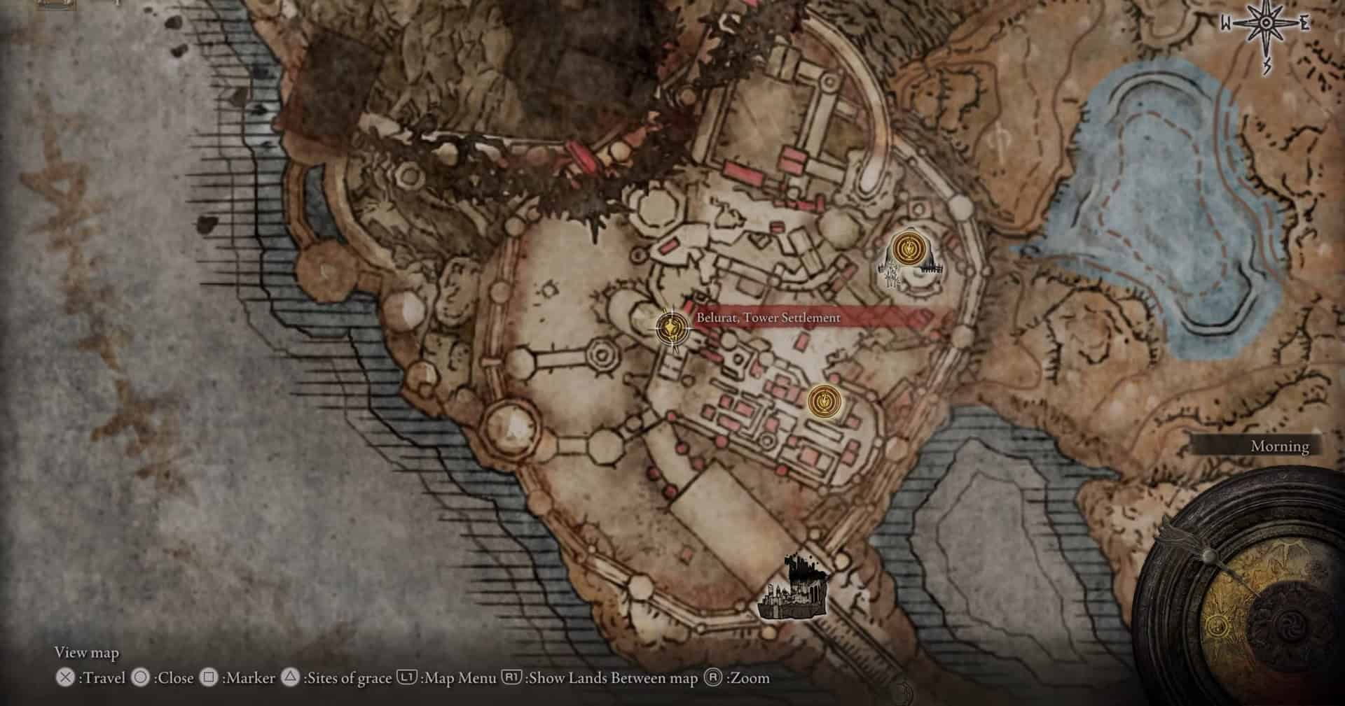 posizione di insediamento della torre di Belurat