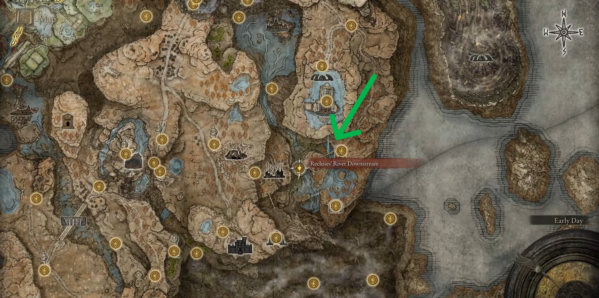 Posizione del mausoleo senza name -name orientale anello Elden