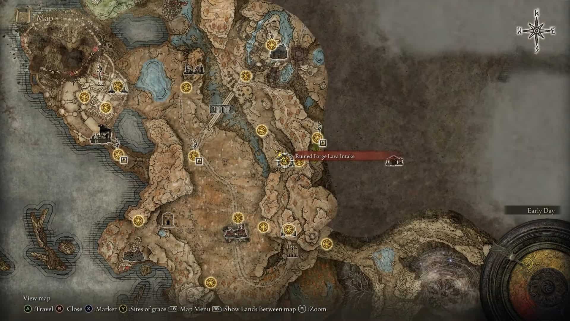 Forge in rovina della posizione di assunzione di lava