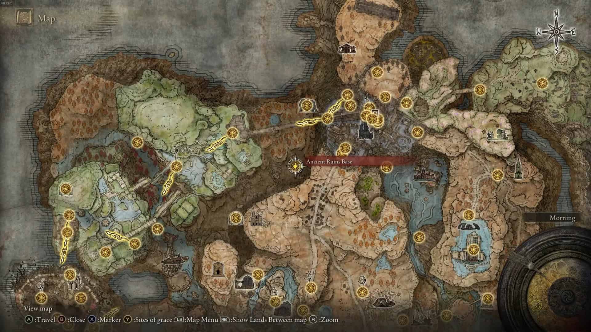 Posizione base delle rovine antiche