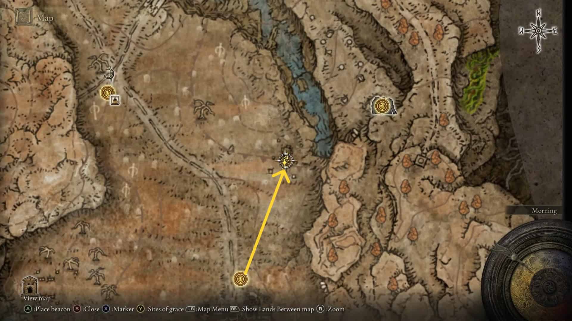 Posizione della lama di rovescio Elden Anello