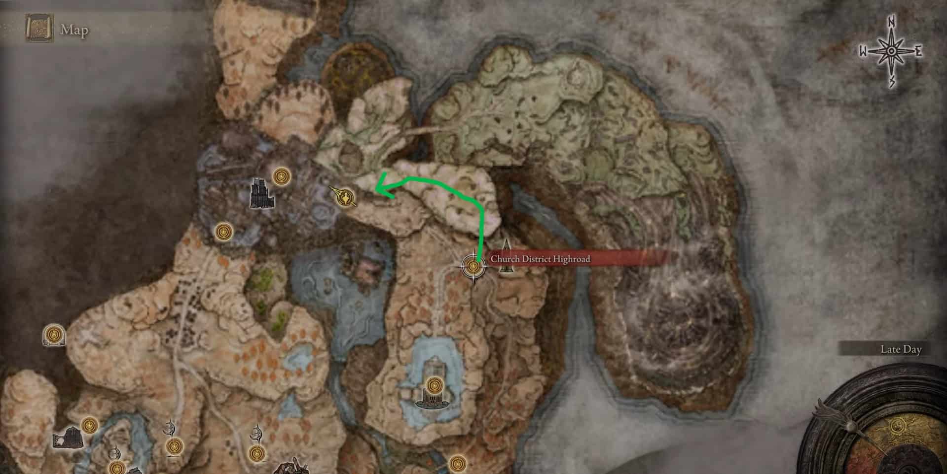 Posizione di ingresso del distretto di Church