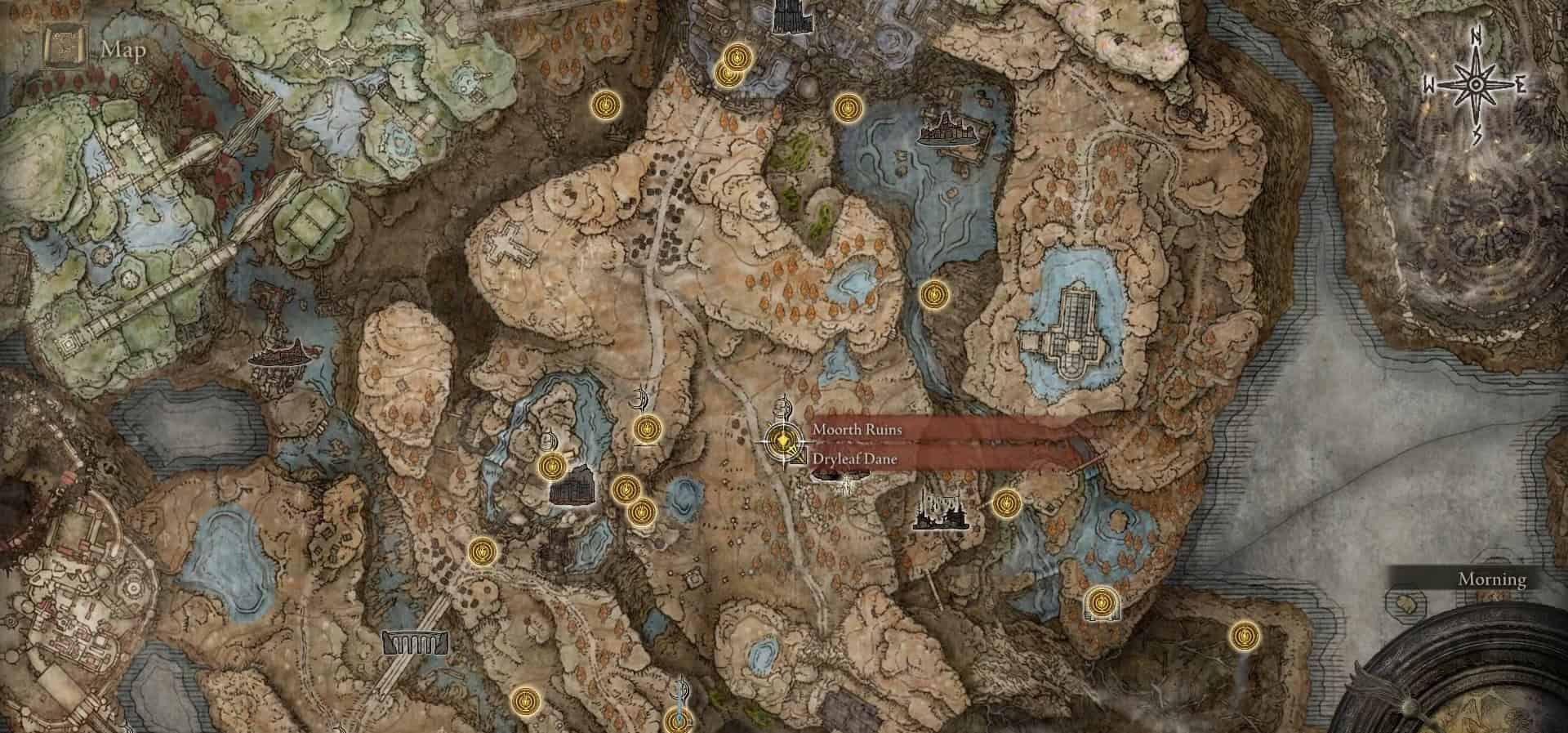 Posizione delle rovine di Moorth