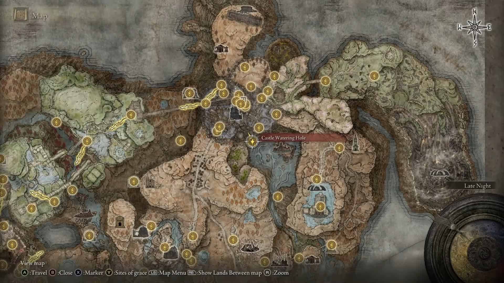 Posizione del foro di irrigazione del castello