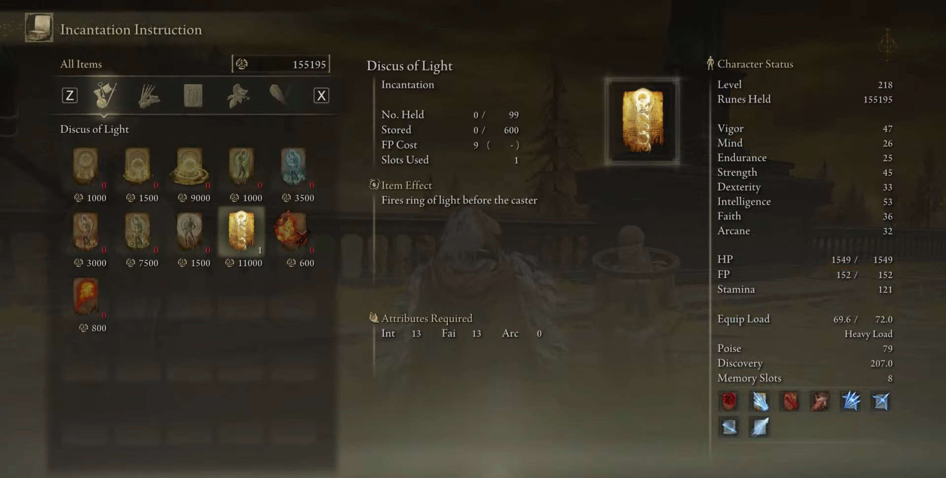 disco di statistiche della luce