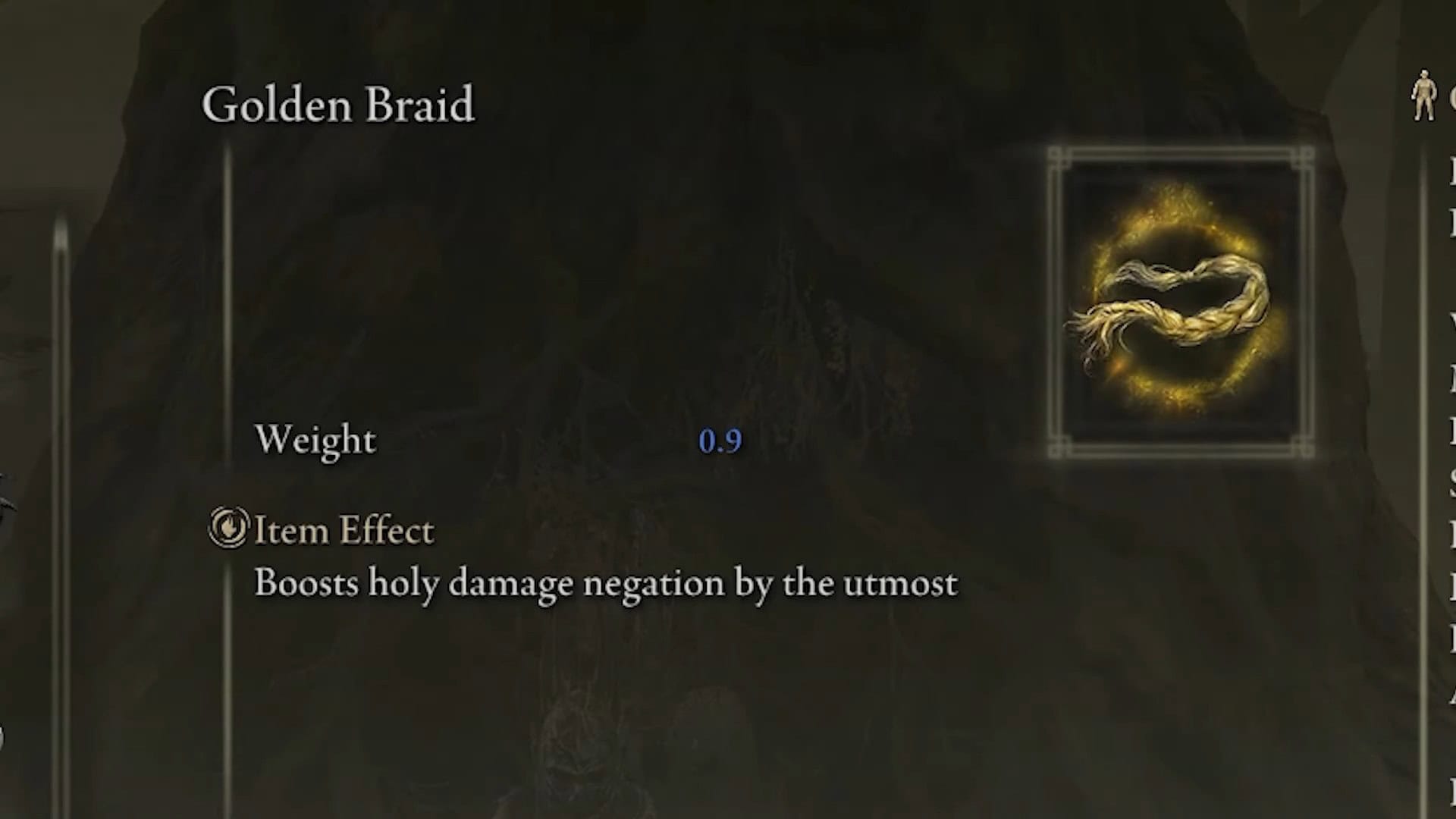 Statistiche della treccia d'oro Anello Elden