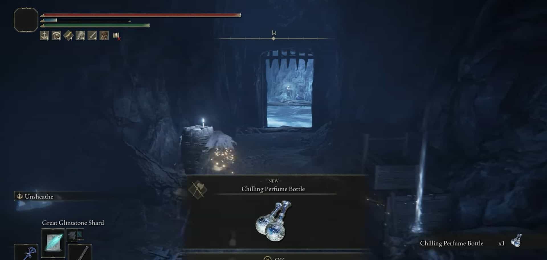 Posizione della bottiglia di profumo agghiacciante