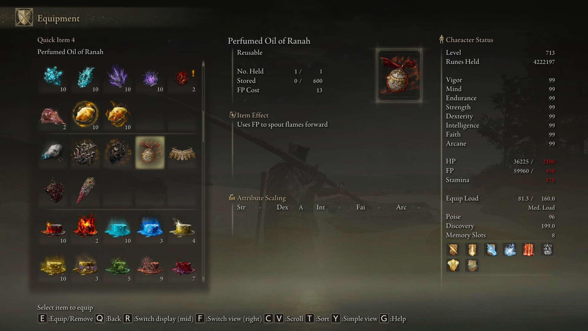 olio profumato di statistiche di Ranah