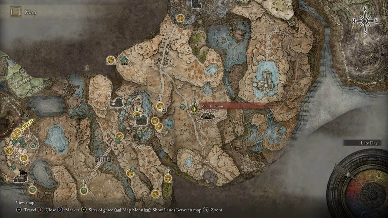 Posizione delle rovine di Moorth