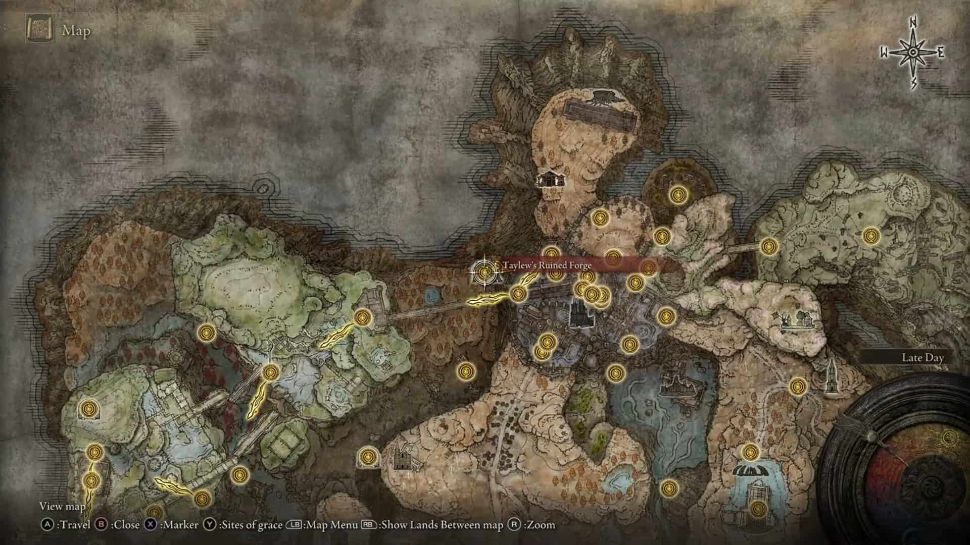 Posizione della fucina rovinata di Taylew