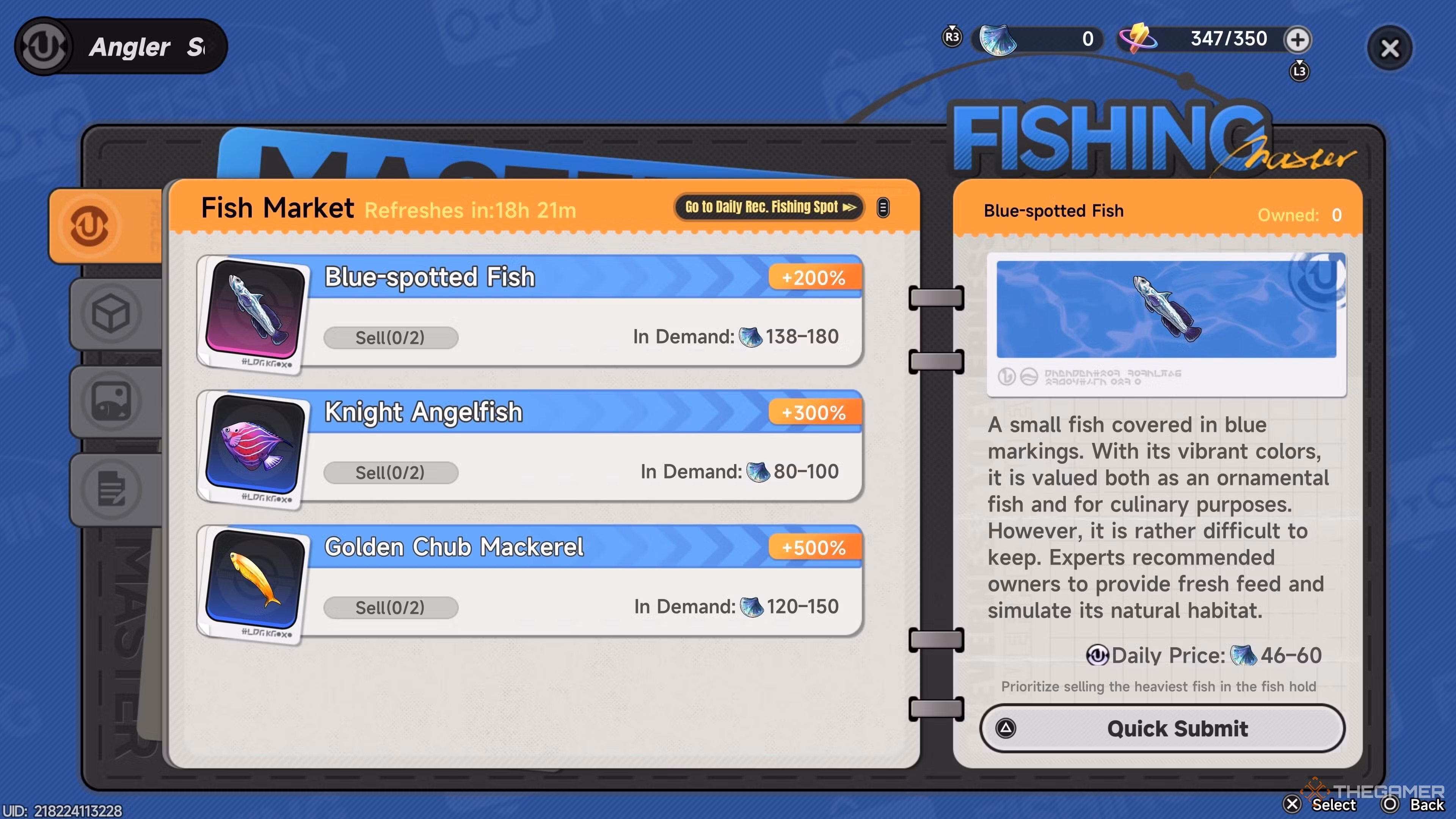 Vendita di un pesce di alto valore al Fish Market di NTE