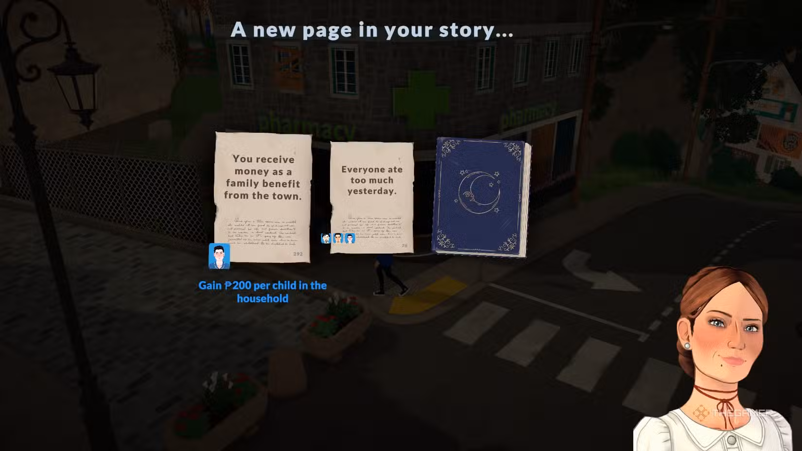 Story Card che assegna denaro in Paralives
