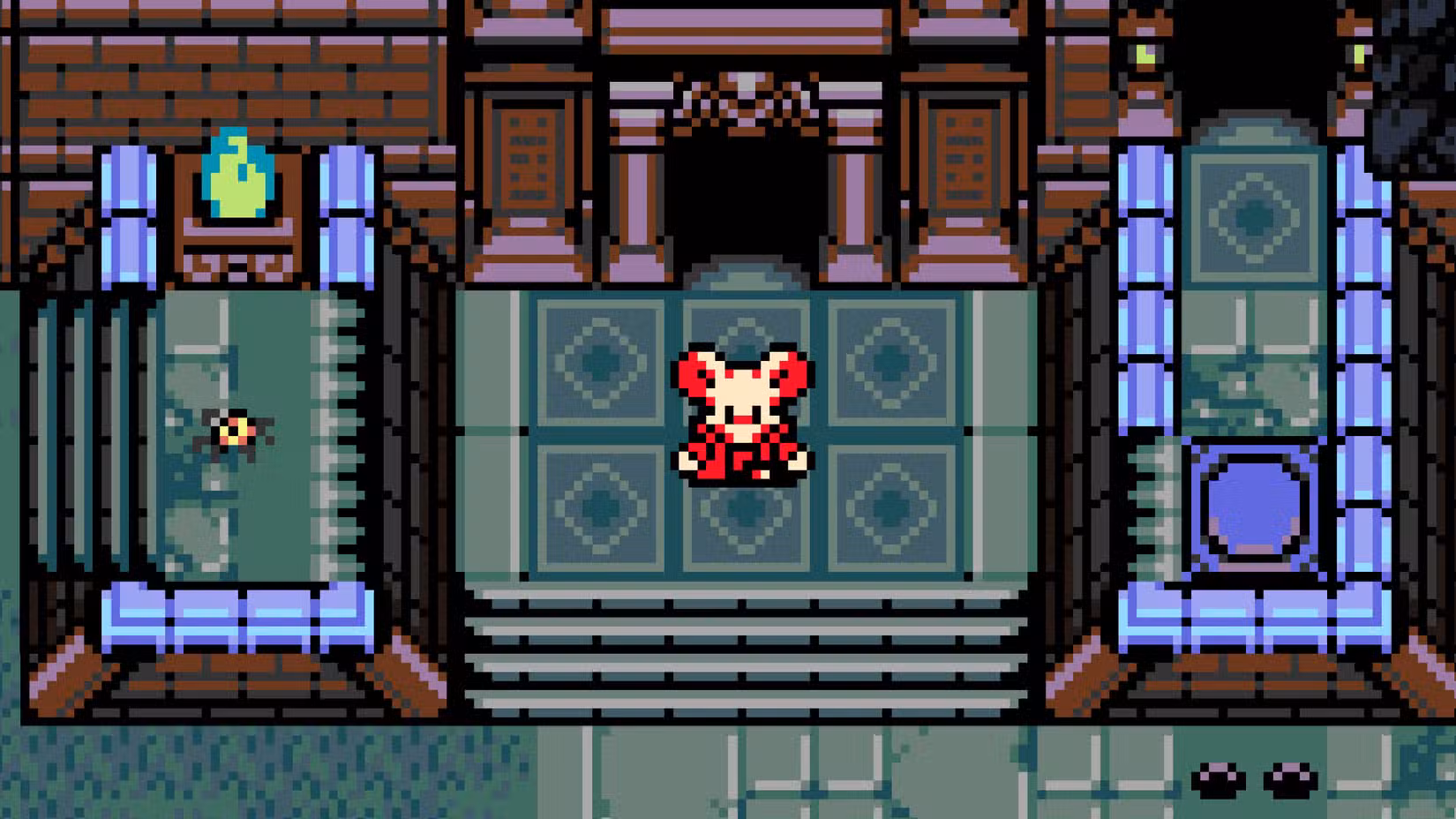 Mina davanti a una tomba in Knight's Rest