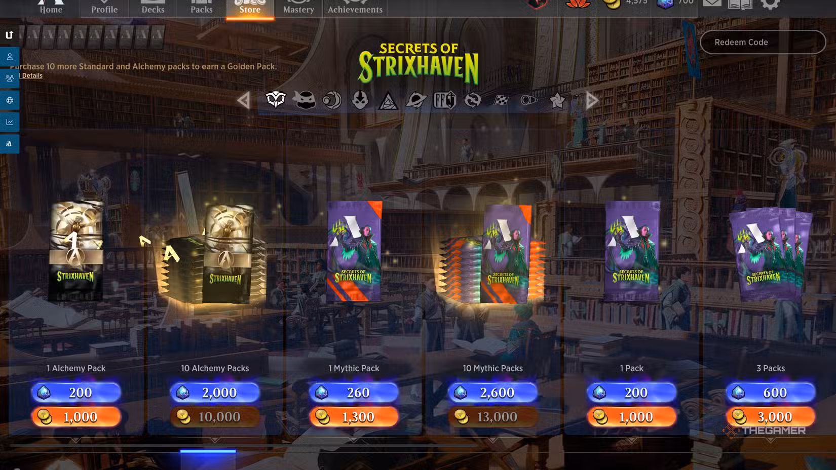Negozio dei pacchetti in MTG Arena