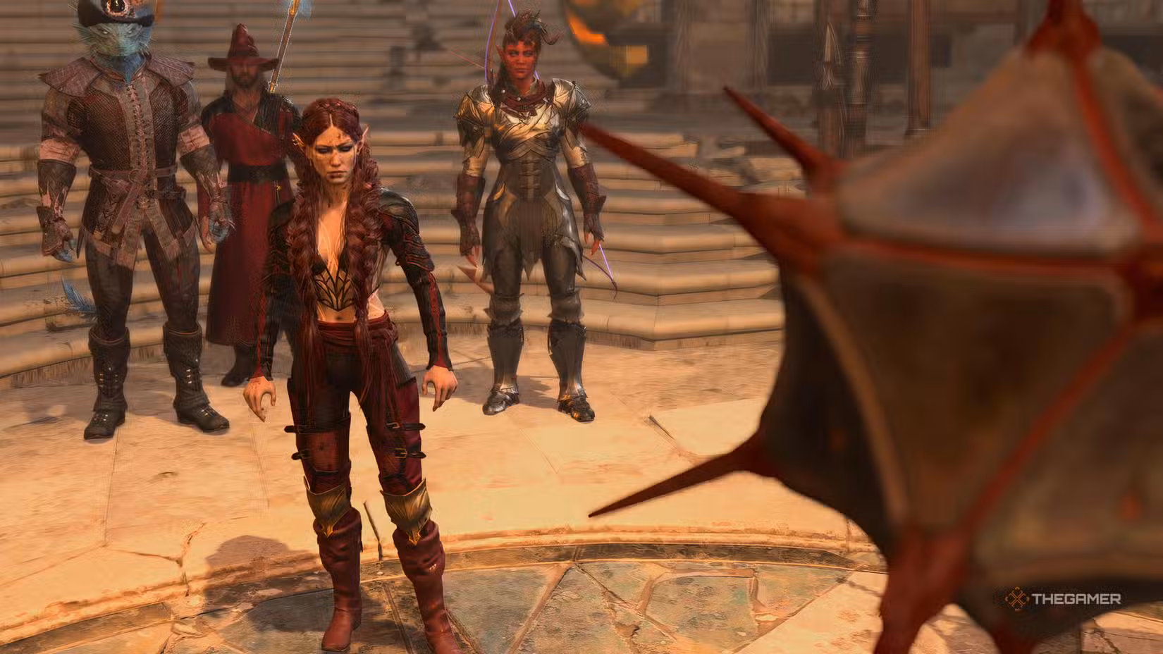 Gruppo davanti all'artefatto in Baldur's Gate 3