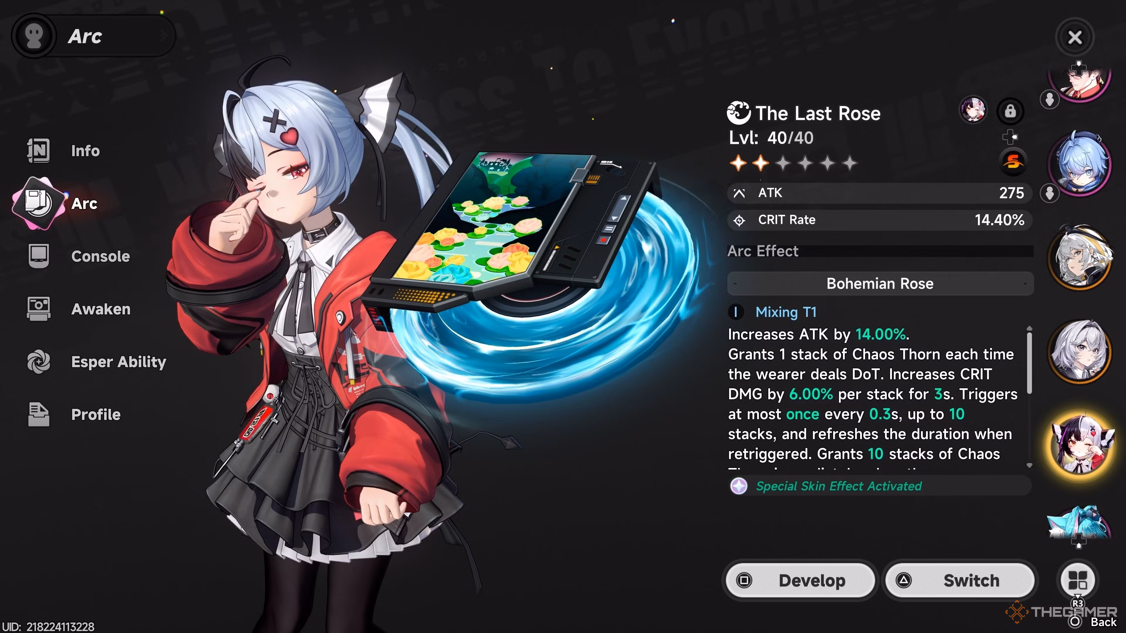Lacrimosa equipaggiata con l’Arc The Last Rose