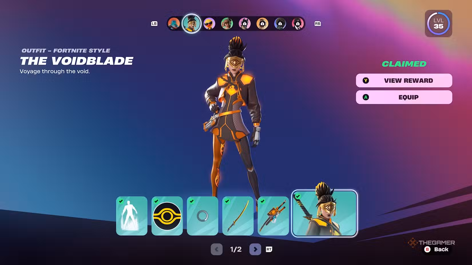 Outfit Voidblade del Battle Pass