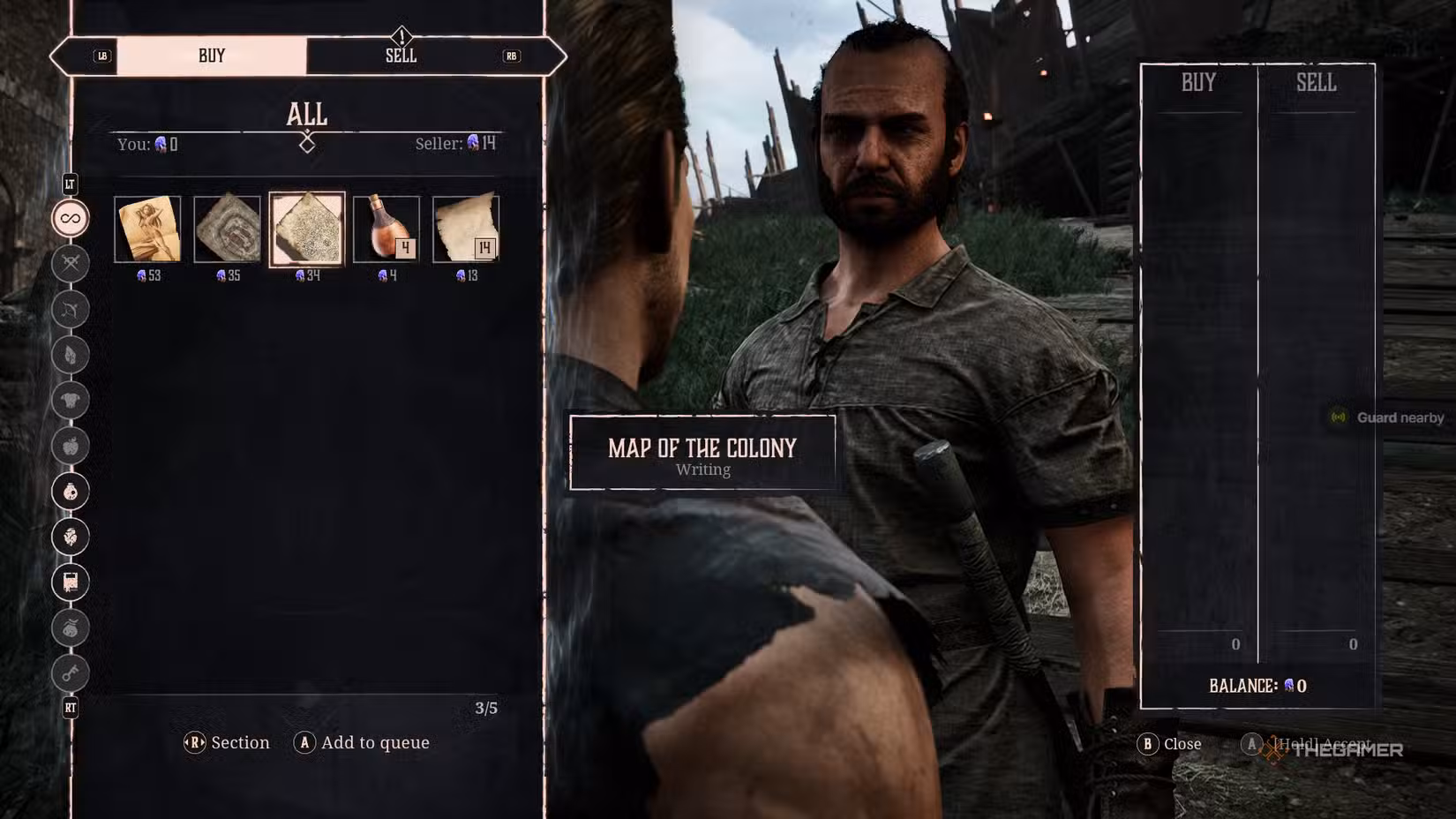 Graham che vende la mappa nella colonia di Gothic 1 Remake
