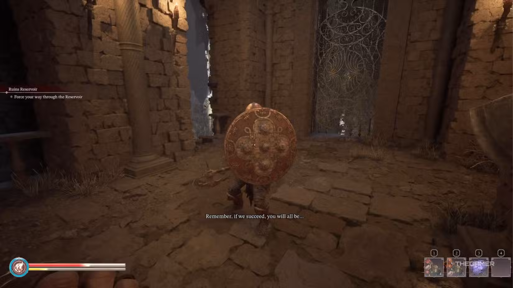 Sconfiggere il nemico con lo scudo nella Forgotten Halls