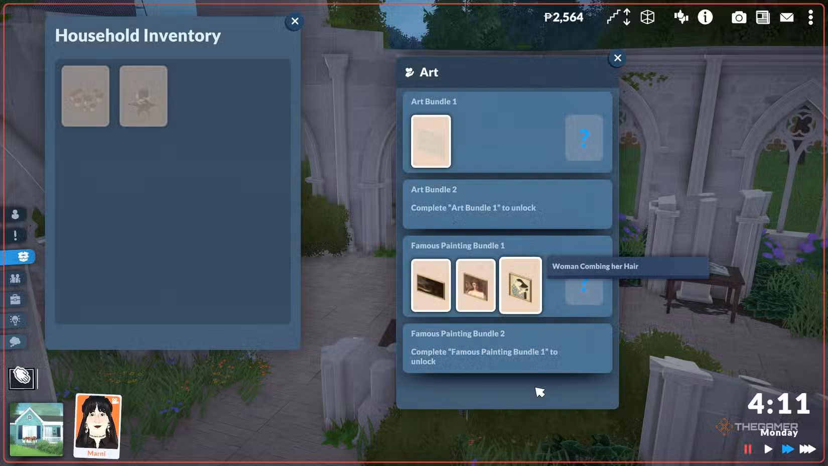 Schermata di donazione dell’Art Bundle in Paralives