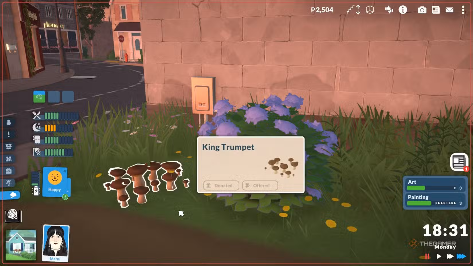 Funghi King Trumpet raccolti nel gioco Paralives