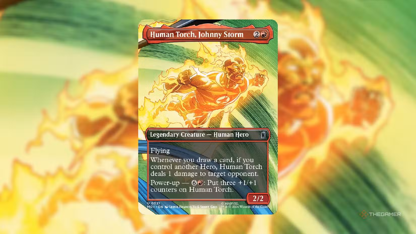 Carta Human Torch, Johnny Storm, Marvel Super Heroes