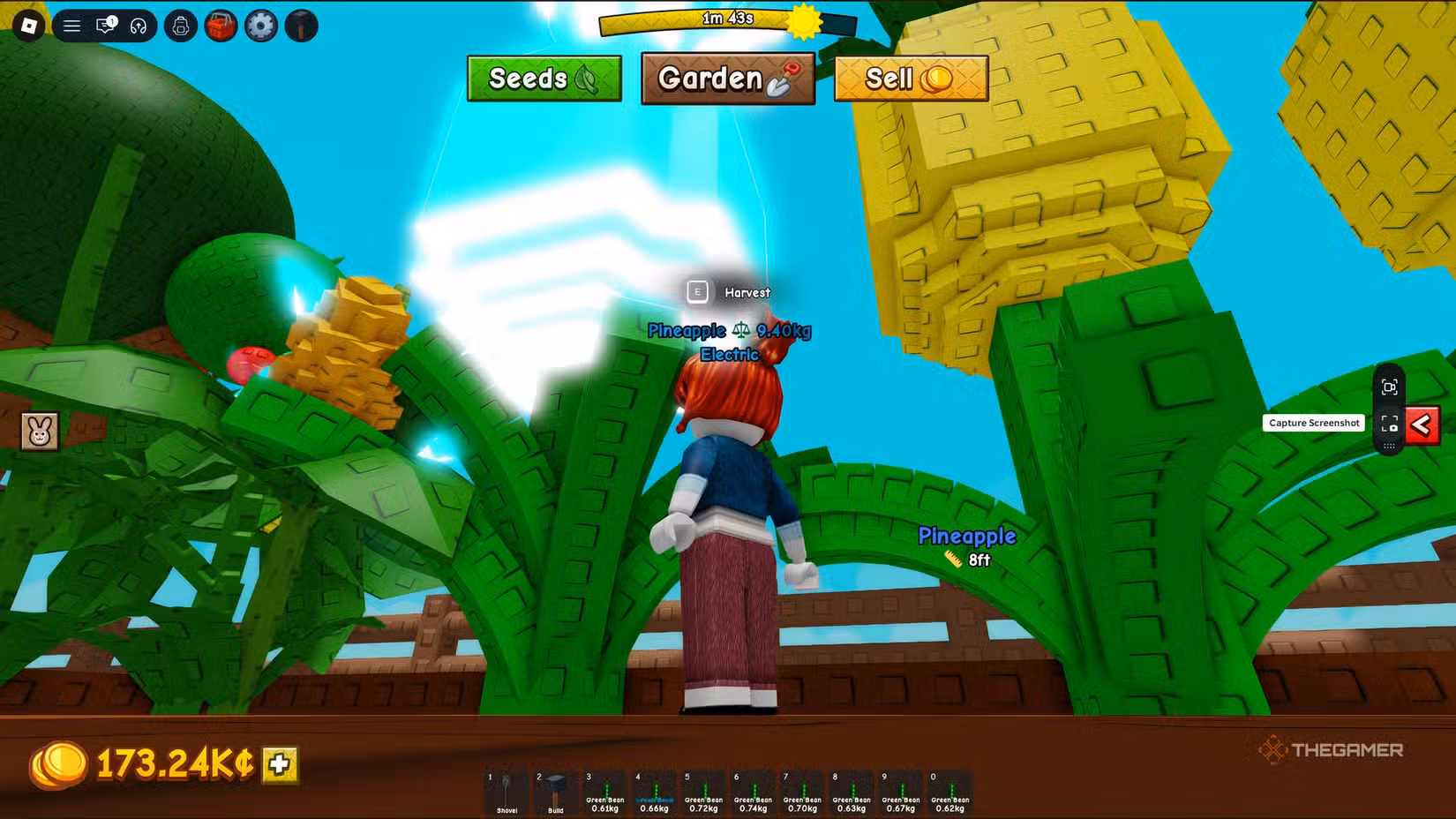 Piantagione di ananas elettrico in Grow a Garden 2 su Roblox.