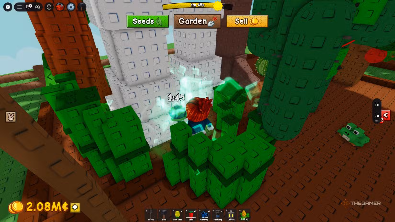 Irrigatore in uso per ottimizzare la crescita delle colture in Grow a Garden 2.