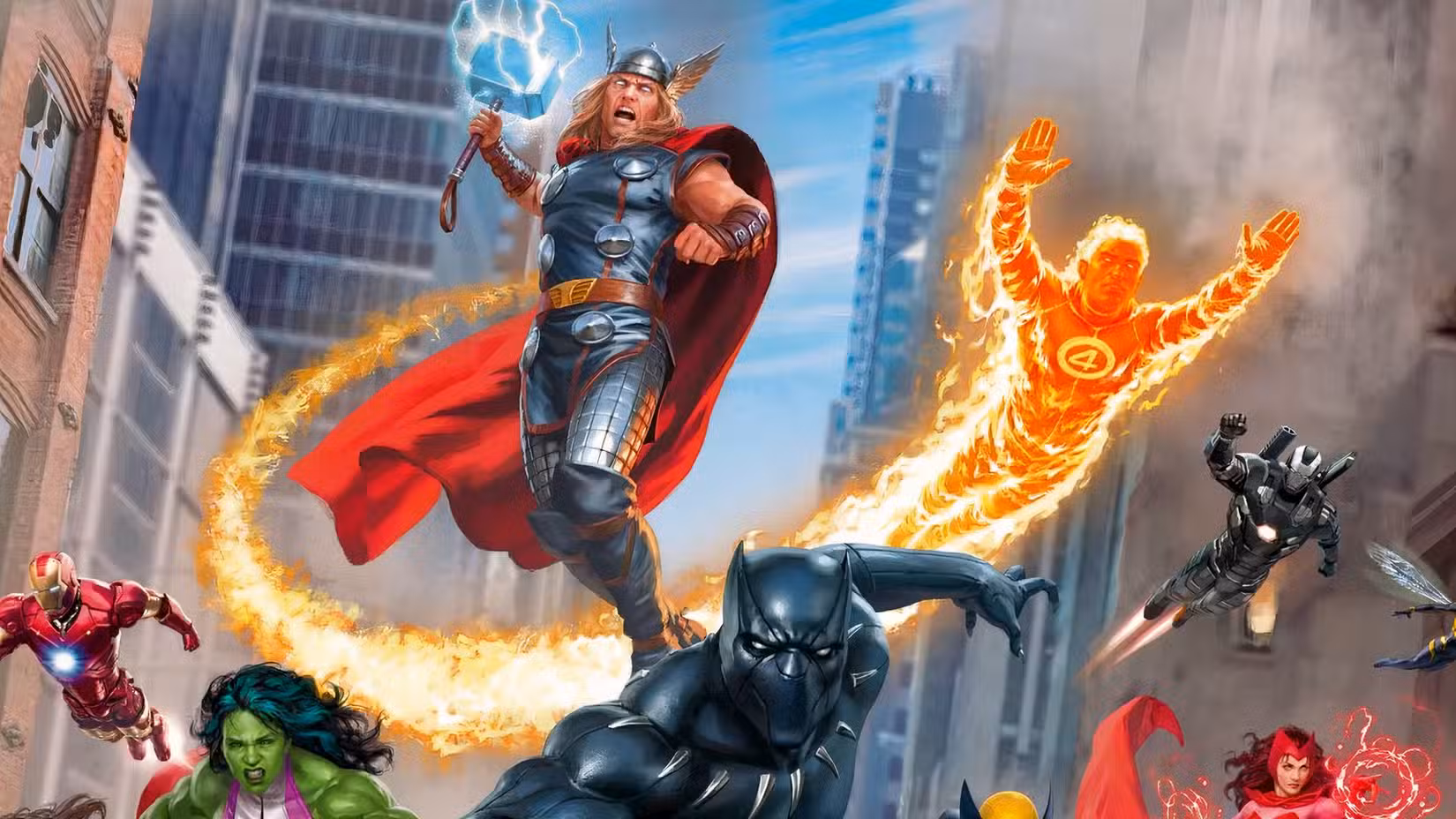 Artwork promozionale del set Marvel Super Heroes per MTG
