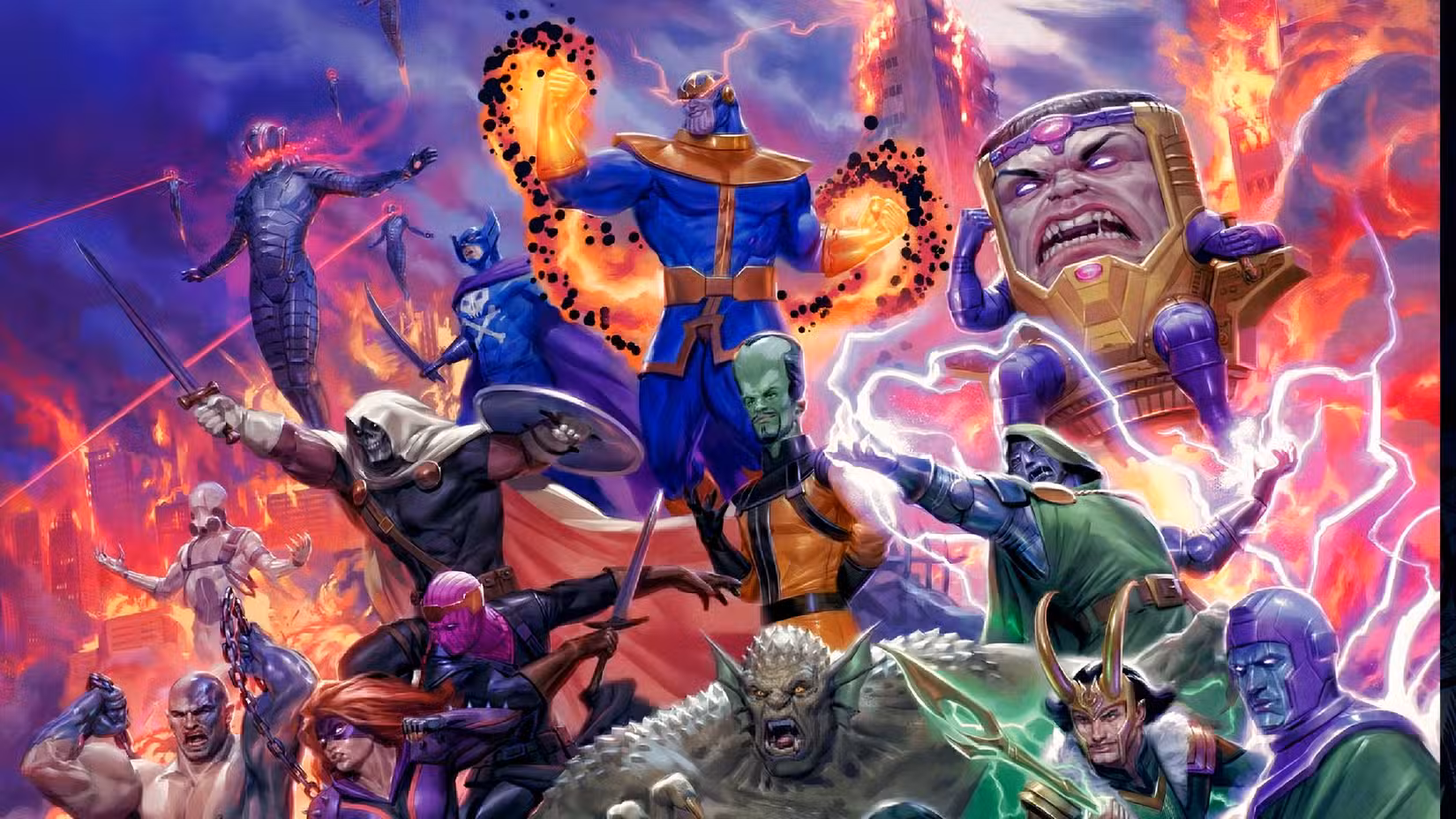 Illustrazione dei villain Marvel nel contesto di MTG