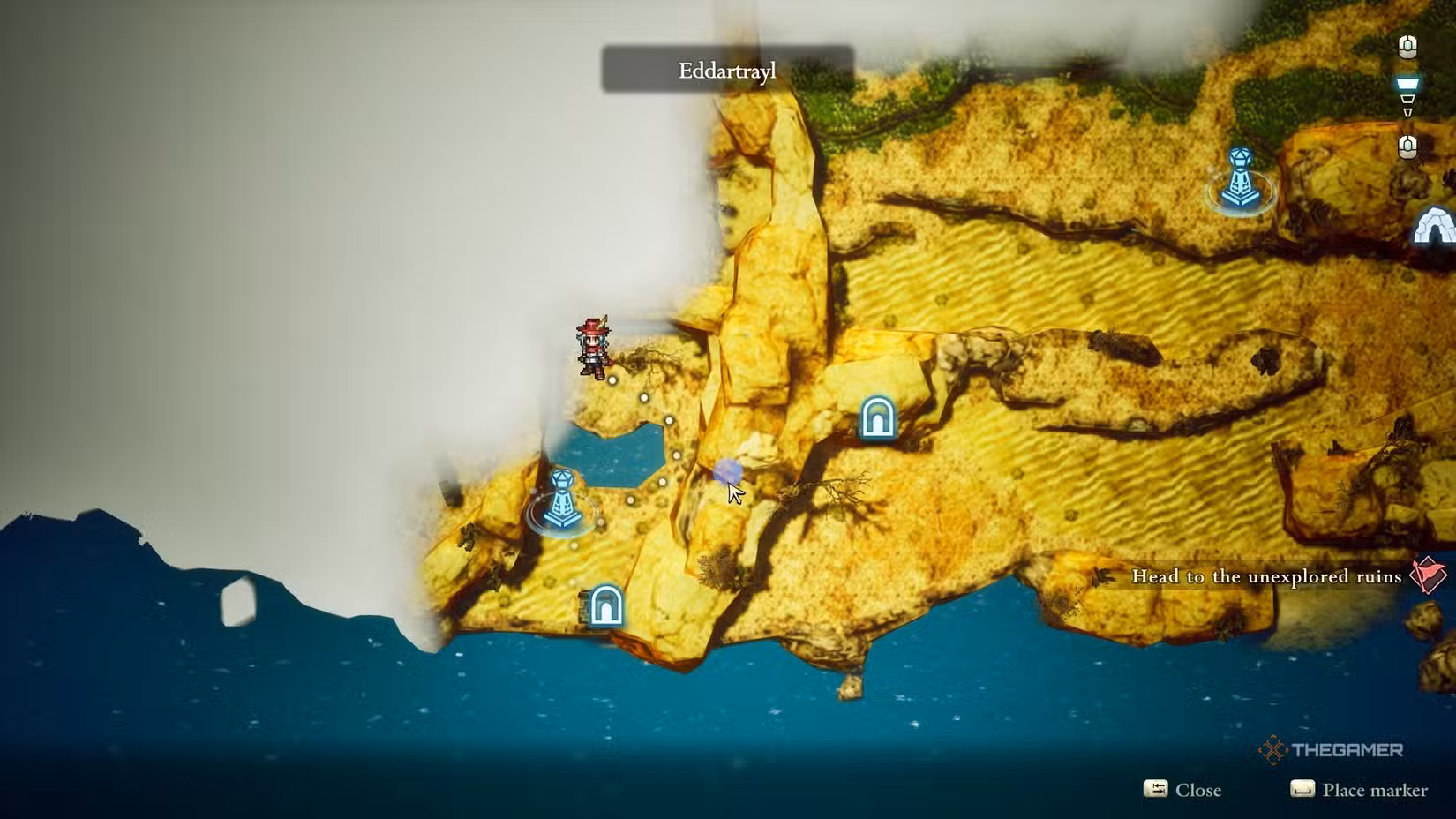 Mappa parzialmente scoperta di The Adventures of Elliot The Millennium Tales