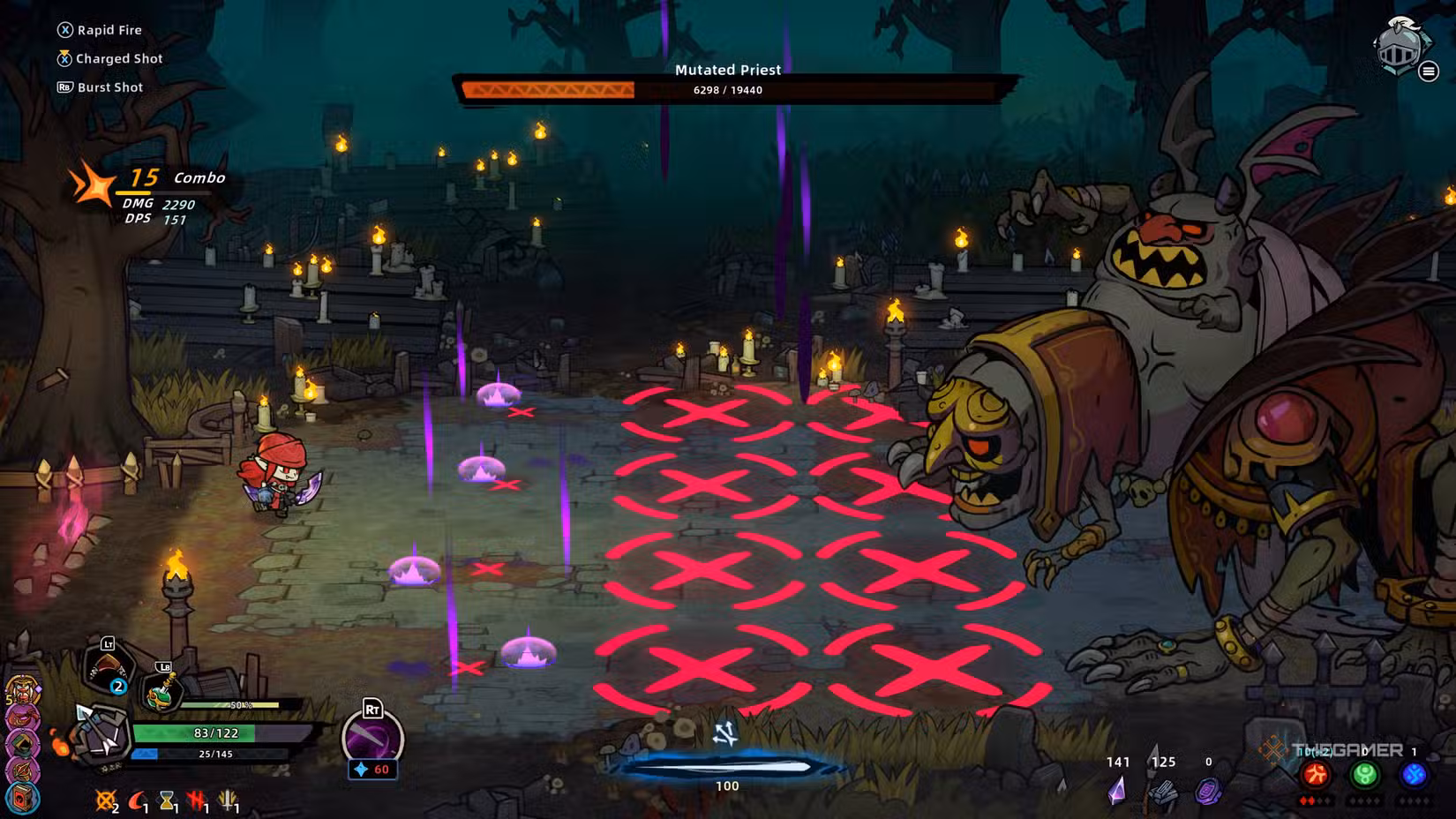 Zone di attacco del Mutated Priest in Lost Castle 2